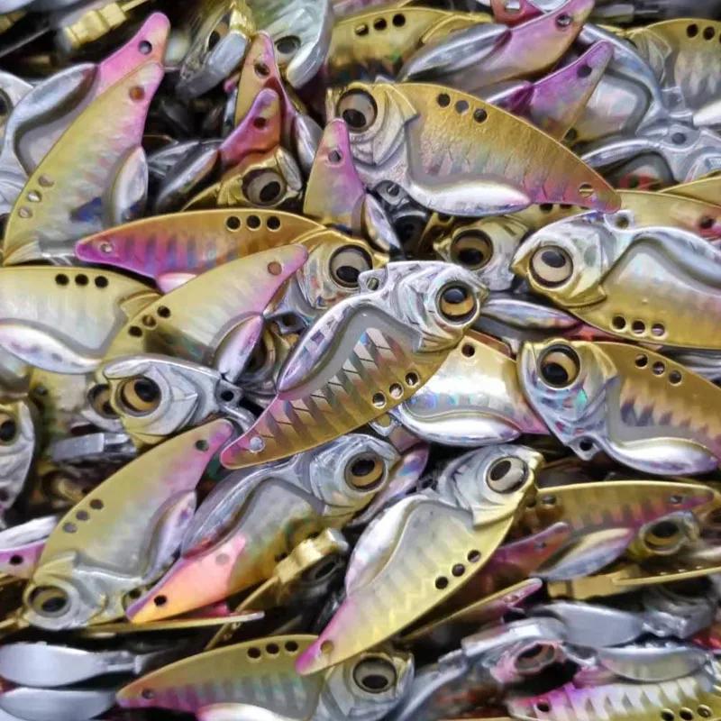 Easyfish 1 pièces VIB 7.5g 11g 14g yeux 3D métal Vib lame leurre coulant Vibration appâts Double cro