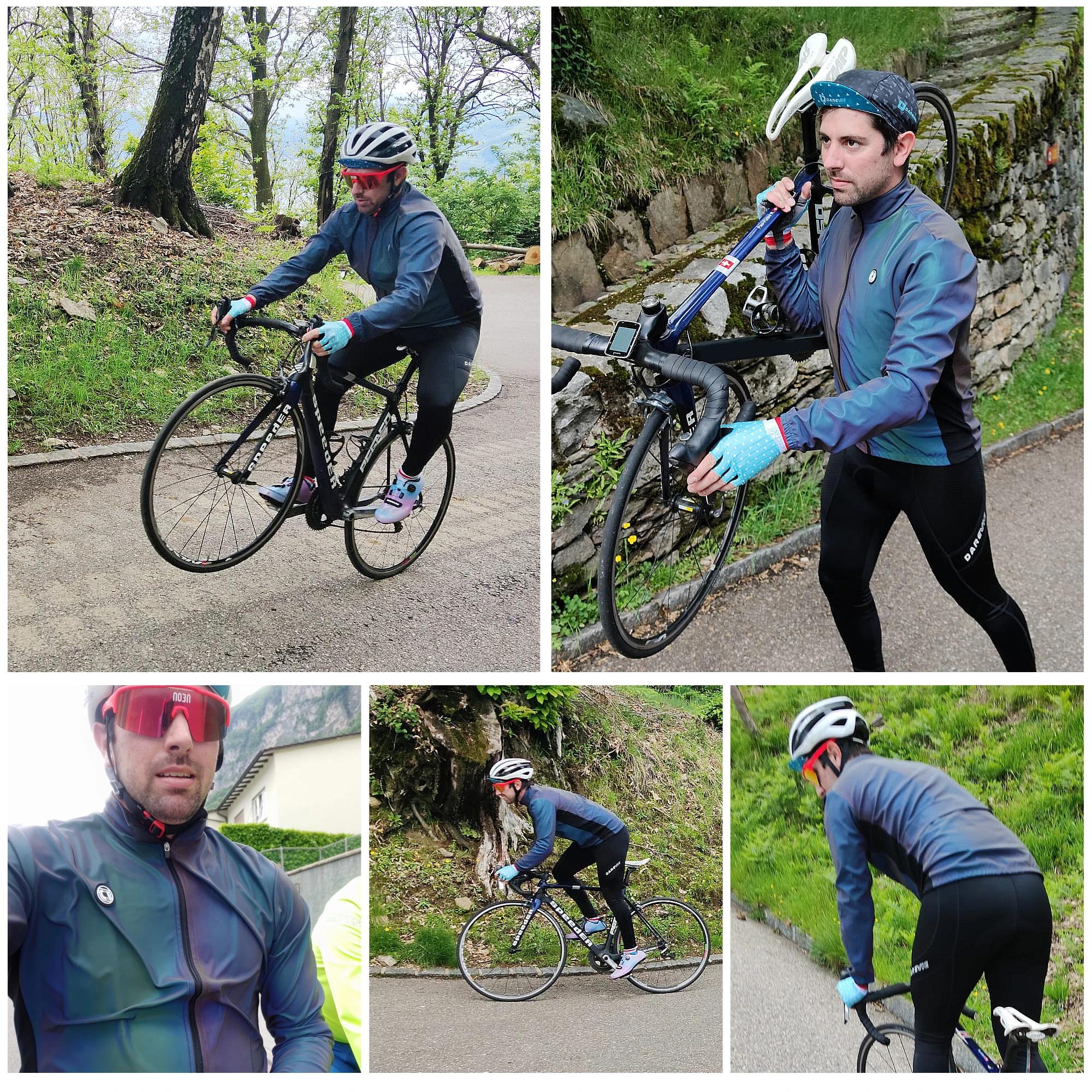 DAREVIE Veste de cyclisme imperméable pour homme et femme, coupe-vent, Rainbow Casting, niveau PRO,