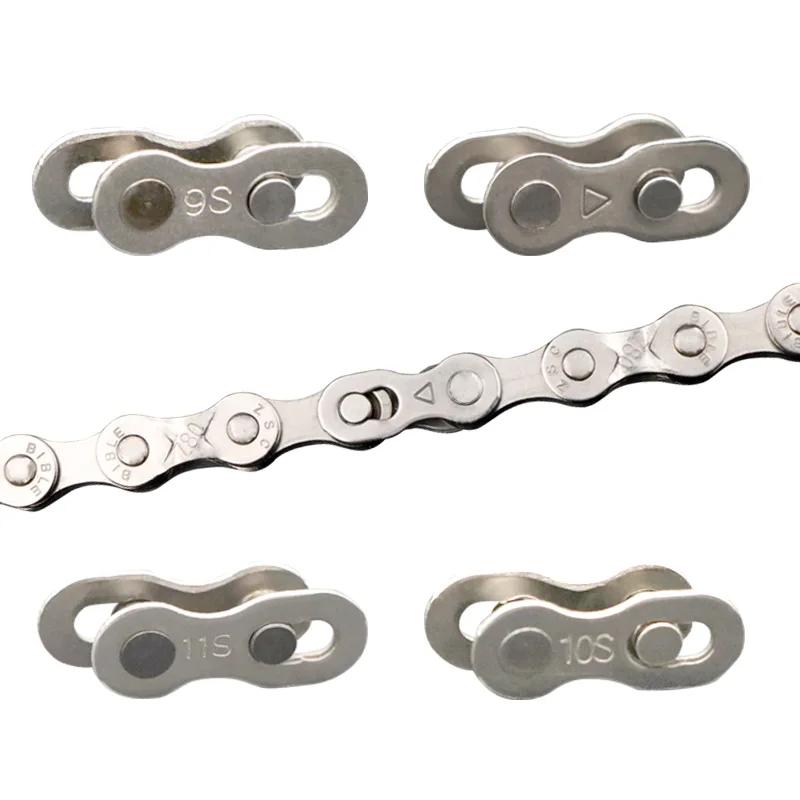 5 paires de joints de connecteur de maillon de chaîne de vélo, boutons magiques, maillons principaux