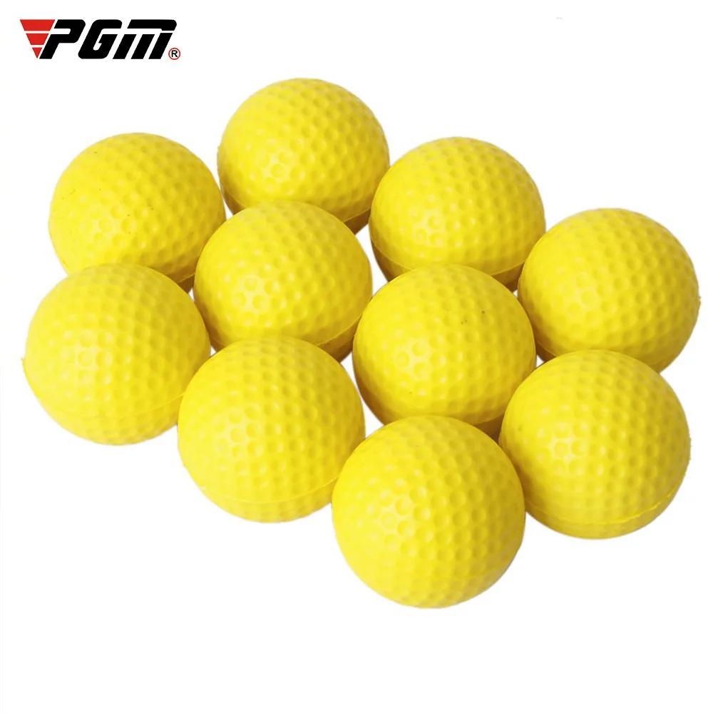 Balles de Golf en mousse PU jaune, 10 pièces, éponge élastique, entraînement de pratique intérieure