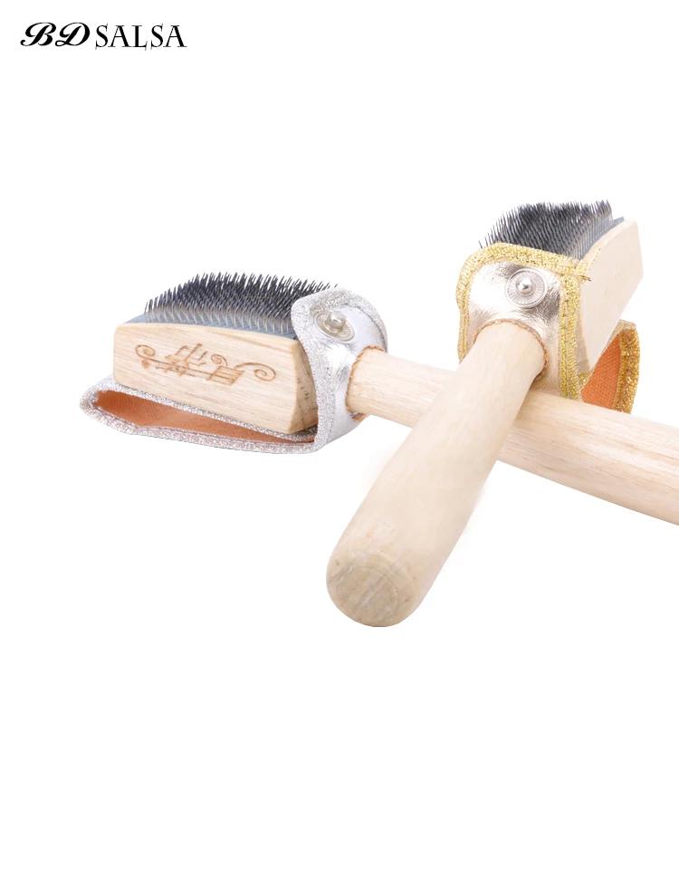 Brosse en acier à manche en bois massif, accessoires de danse BD authentiques, résistantes à l'usure