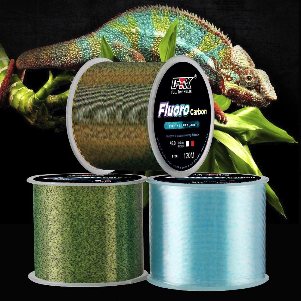 FTK 120m ligne de pêche Invisible ligne de revêtement en fluorocarbone moucheté 0.20mm-0.50mm 4.13LB