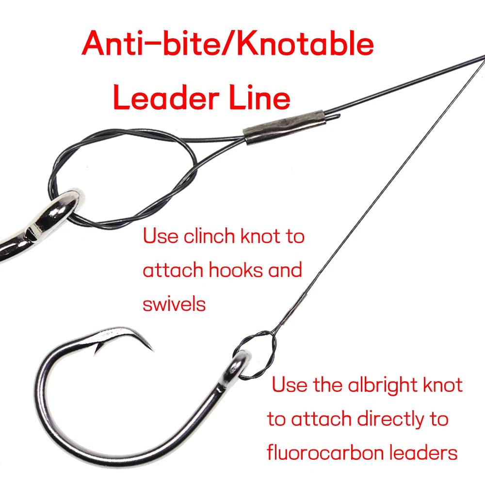 Ligne Leader de pêche en Nickel et titane, résistante aux coups de couteau, 15 pieds/4.6m, pour la p