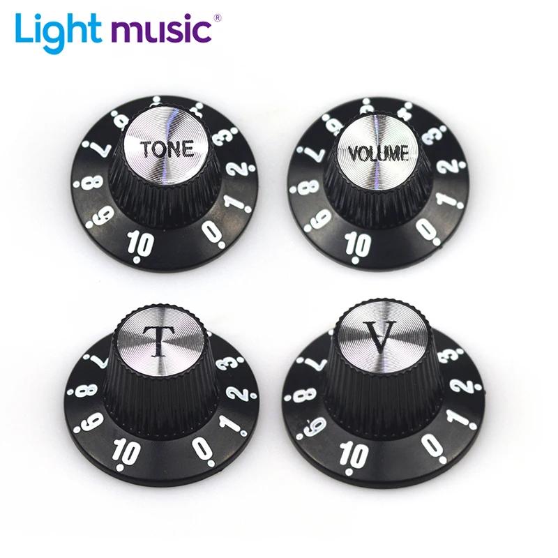 Boutons de contrôle de vitesse et de Volume de guitare en aluminium, cloche de chapeau haut-de-forme