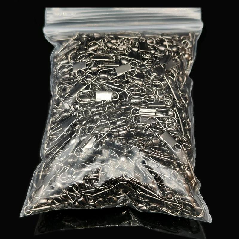 50pcs hiver produits de pêche sur glace pivotant connecteur de pêche broche roulement pivotant Snap