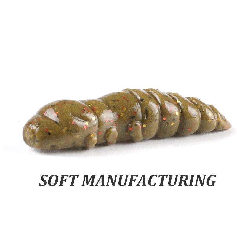 Supercontinent Pupa leurres souples leurres en plastique souple larve 38mm/18 pièces appâts flottant