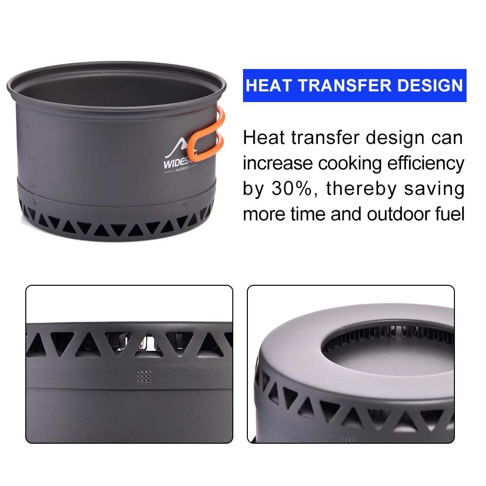 Ensemble casseroles camping Widesea 2,3L - Ustensiles cuisine plein air léger et compact pour randonnée