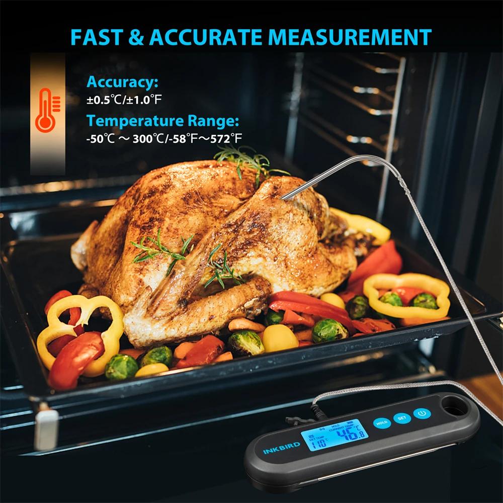 INKBIRD thermomètre à viande numérique avec 2 sondes externes affichage rétro-éclairé IHT-2PB lectur