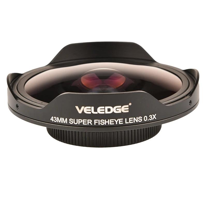 Adaptateur d'objectif Ultra Fisheye Vlogmagic 0,3x HD 37MM/43MM avec capot uniquement pour caméras v