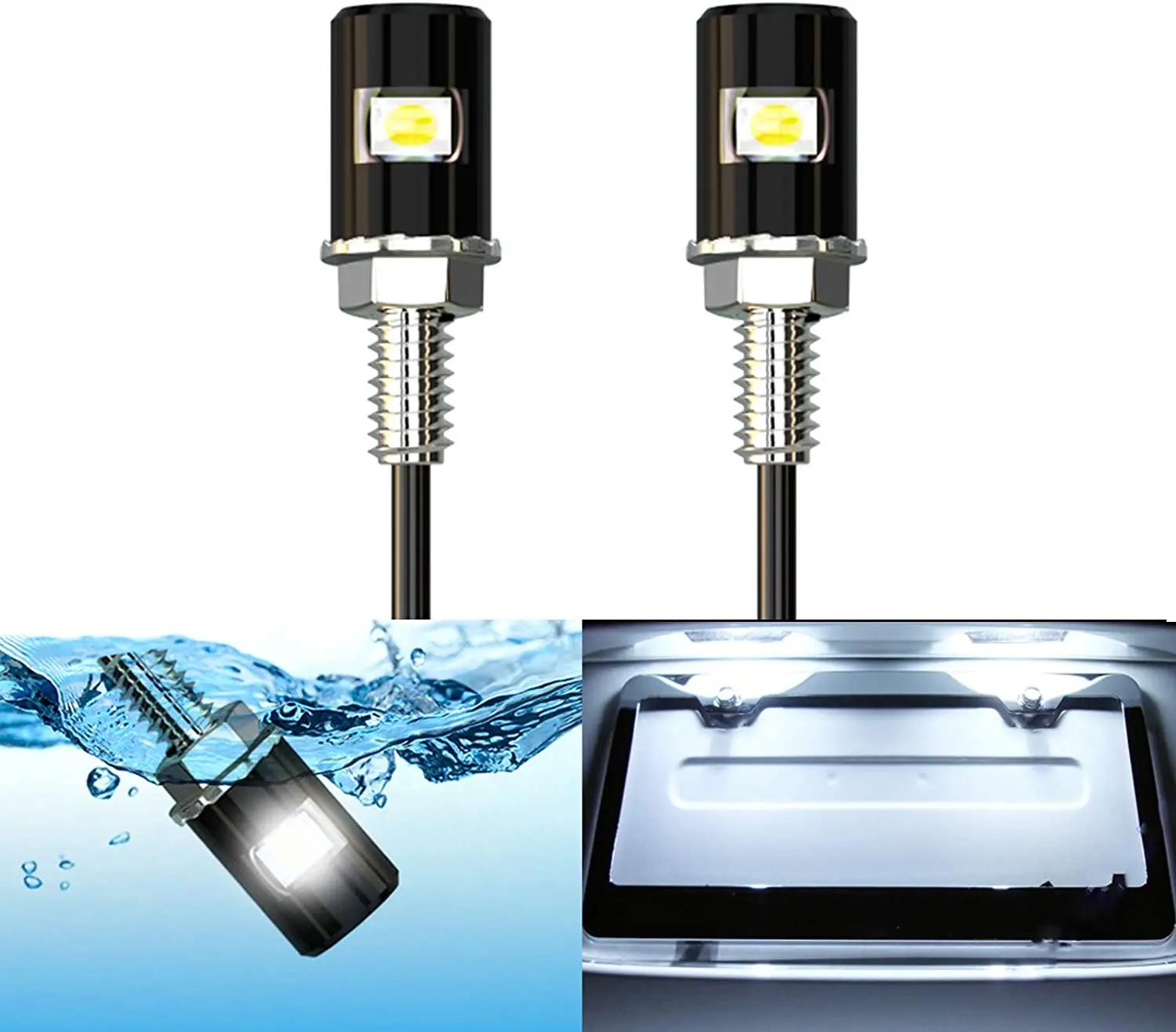 LED voiture moto plaque d'immatriculation lumières lampe Auto queue avant vis boulon ampoules lampes