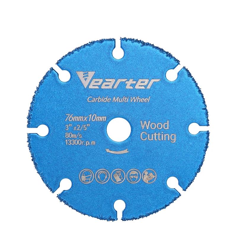 Vearter 76mm × 10mm lame de scie circulaire en carbure brasé sous vide disque de coupe du bois roue