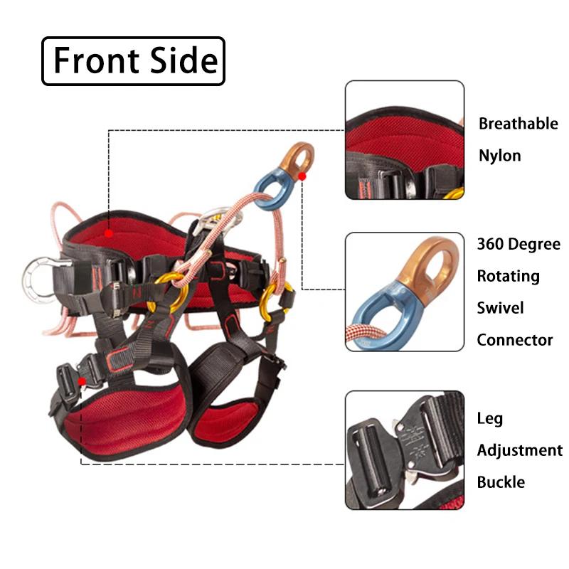 Harnais demi-corps extérieur, équipement de Protection de ceinture de sécurité d'escalade avec pont