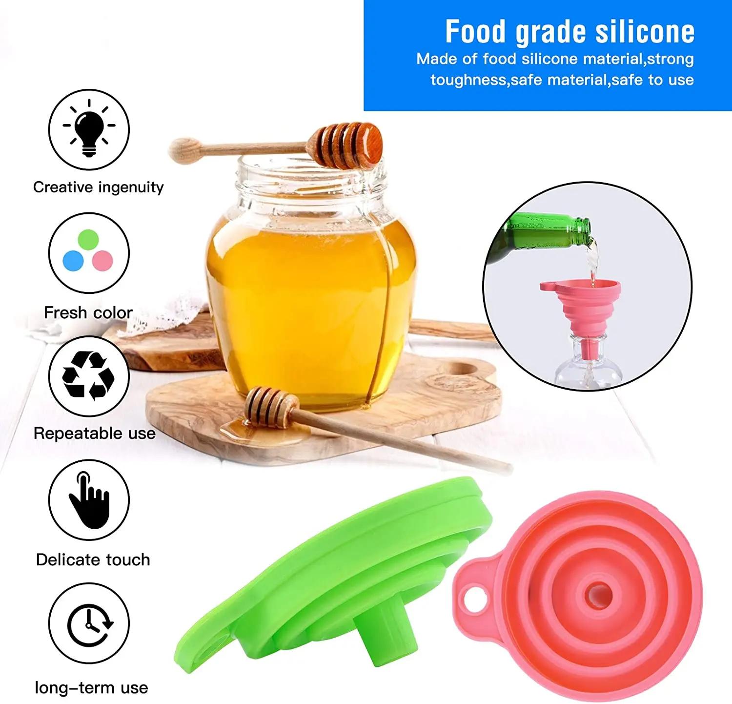 3 pièces entonnoir pliable en Silicone, outils de cuisine domestique, Mini entonnoir Portable pour P