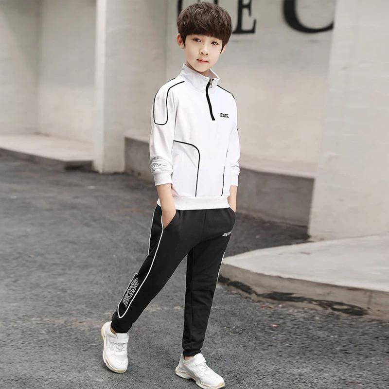 Printemps automne adolescents garçons vêtements ensembles enfant mode lettre sweat + pantalon 2 pièc