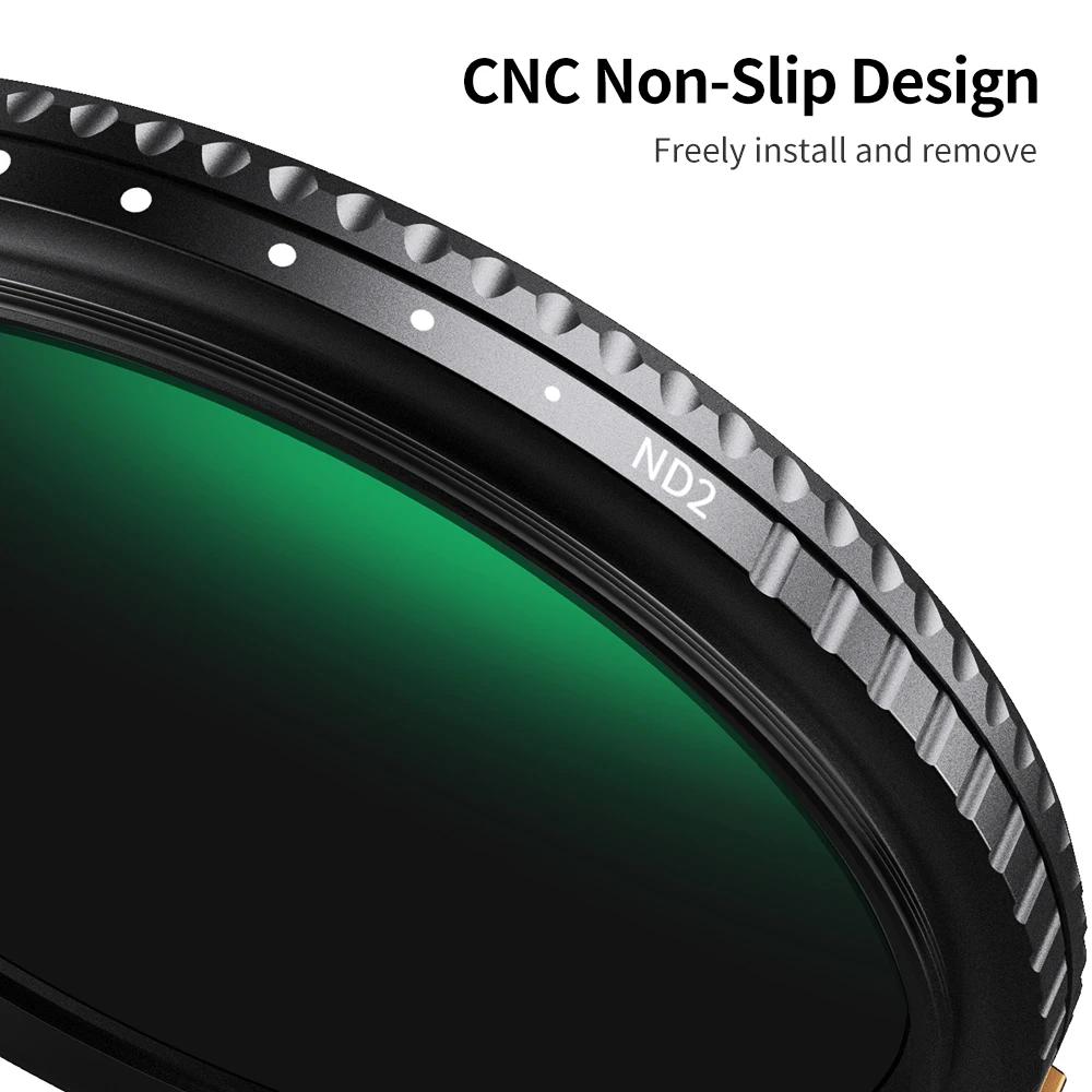 K&F CONCEPT Filtre d'objectif HD ND2 à ND400 Fader 9 arrêts Facile à Variable Densité neutre réglabl