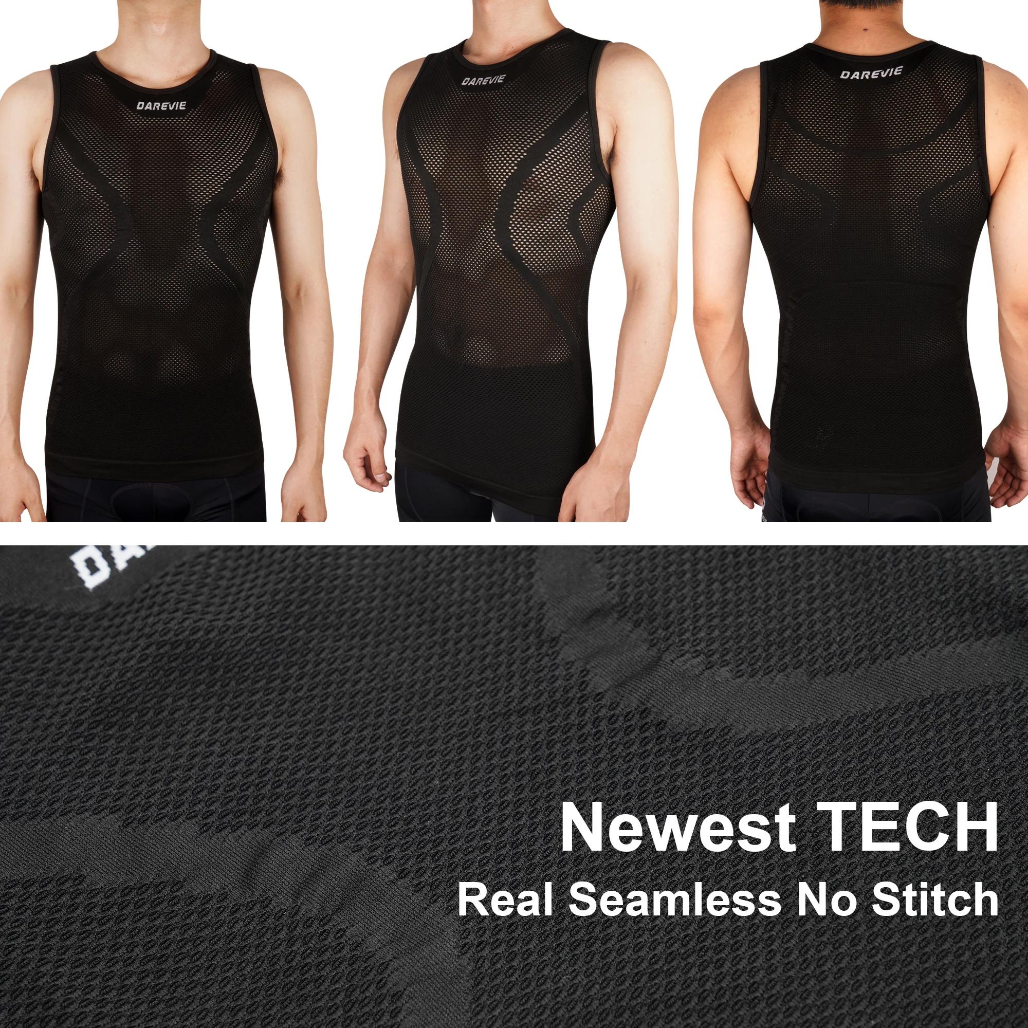 DAREVIE Chemise en résille sans couture pour hommes et femmes, couche de base de cyclisme, absorbant
