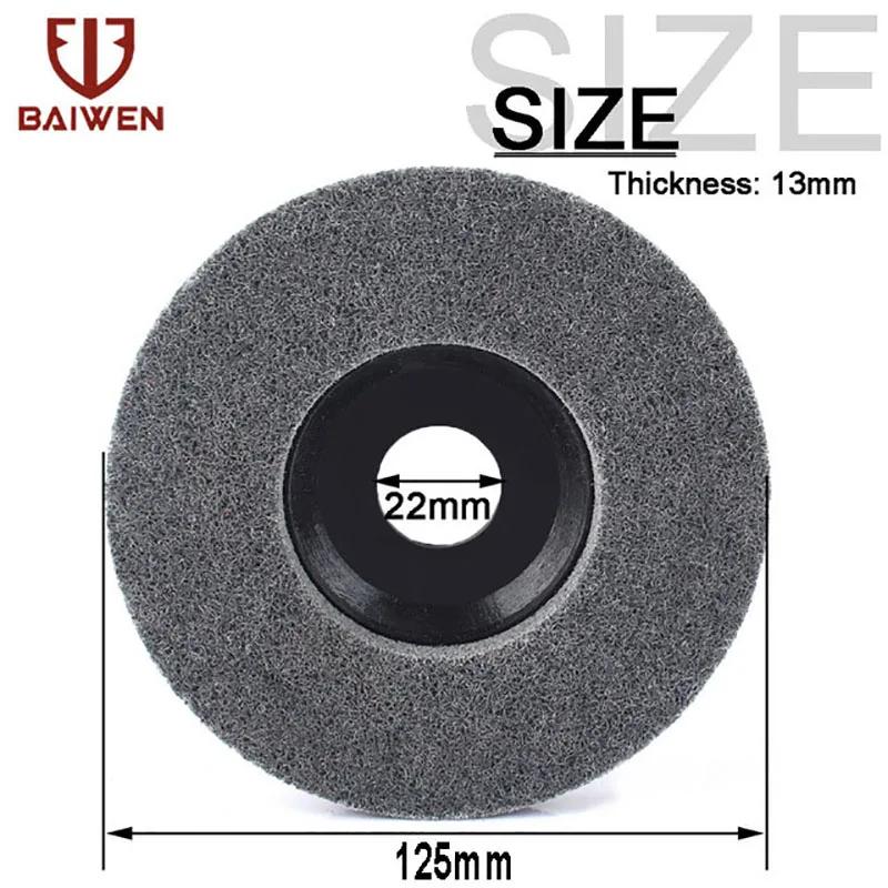 Disque de polissage en Fiber de Nylon Non tissé, 5 ", 4.5", 4“, disque abrasif, alésage de 100/11512