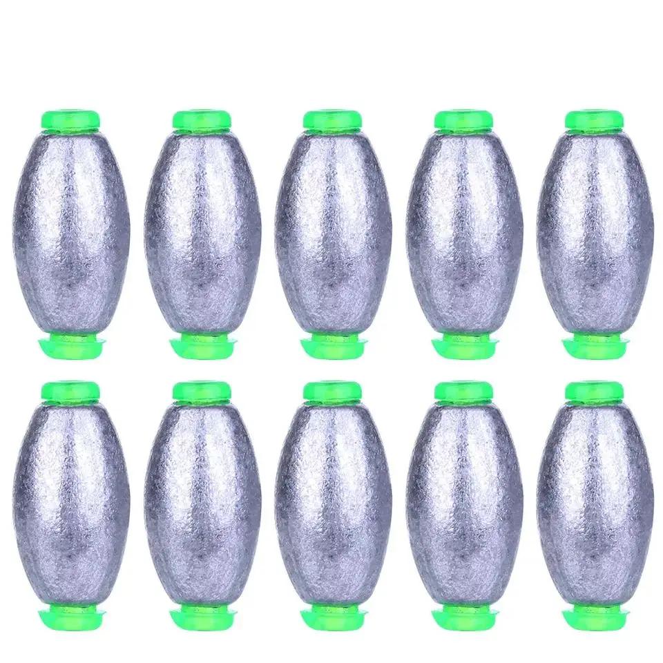 Plombs de pêche en forme d'olive, 5 pièces/10 pièces, 2g-30g, accessoires de pêche à la carpe