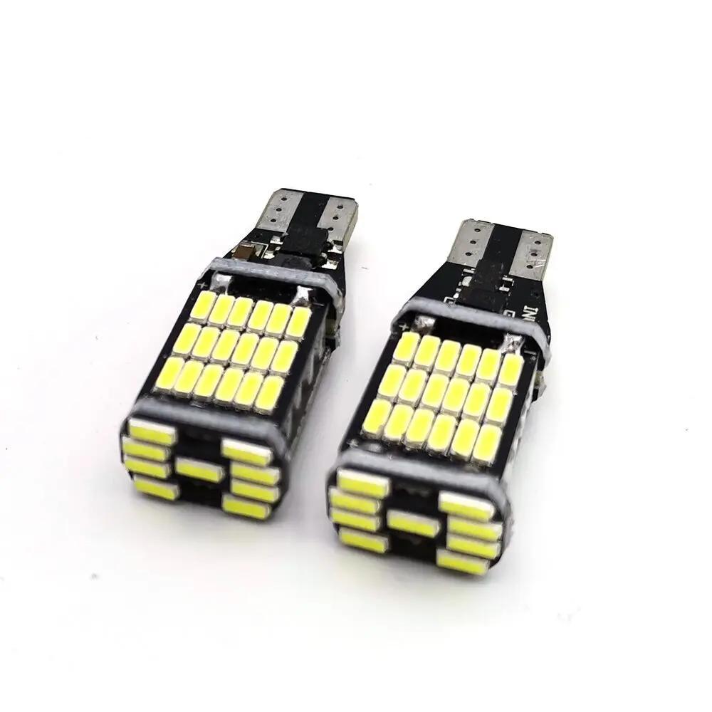 Ampoule LED pour voiture T15 W16W 4014 45SMD W5W, 10 pièces, feu de signalisation LED Super lumineux