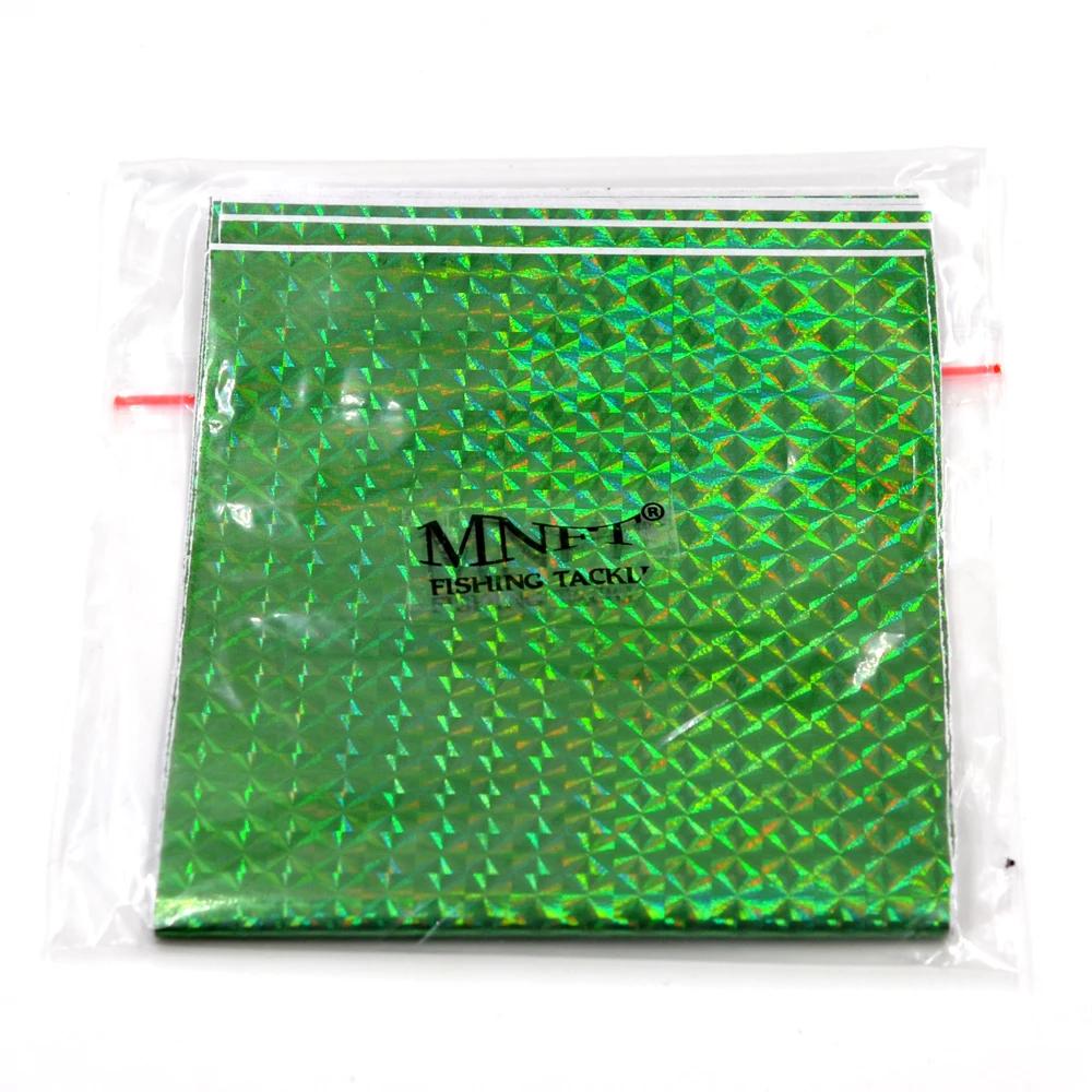 MNFT 12 pièces 10 cm X 20 cm Film adhésif holographique bande Flash bricolage leurre matériaux de pê