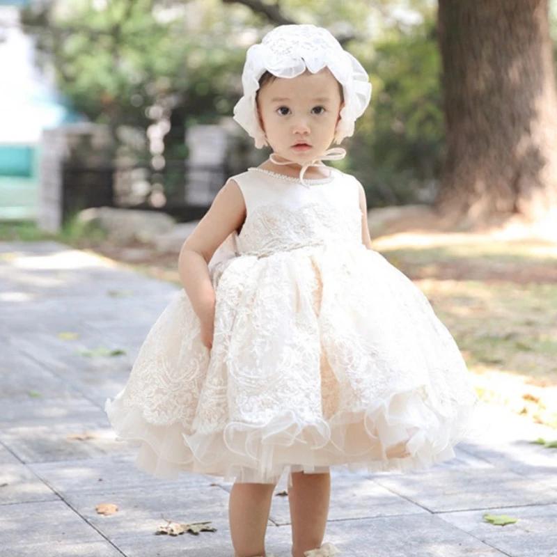 IYEAL-Robe de demoiselle d'honneur en dentelle, tenue de Rh, de baptême, d'anniversaire, pour enfant