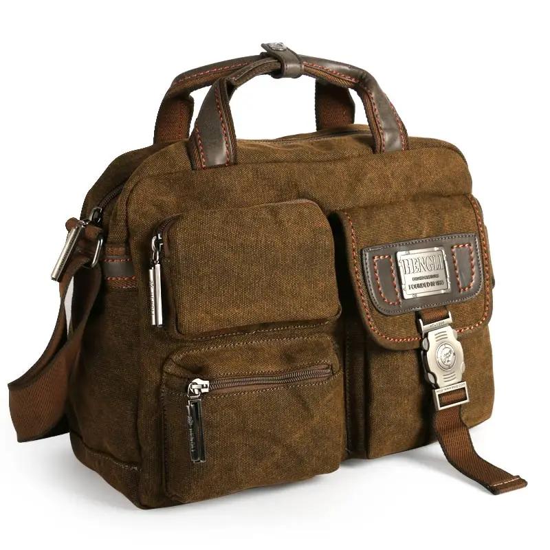 Ruil – mallette multifonction rétro classique pour hommes, porte-documents en toile, Vintage, résist