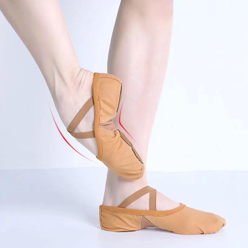 Chaussures ballet femmes filles danse - Académie tissu souple pantoufles maille fendues