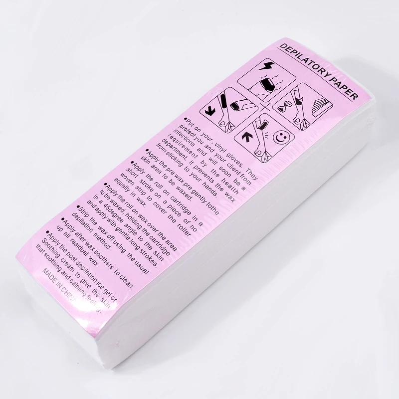 100 pièces épilation non tissé corps tissu cheveux enlever cire rouleaux de papier haute qualité épi
