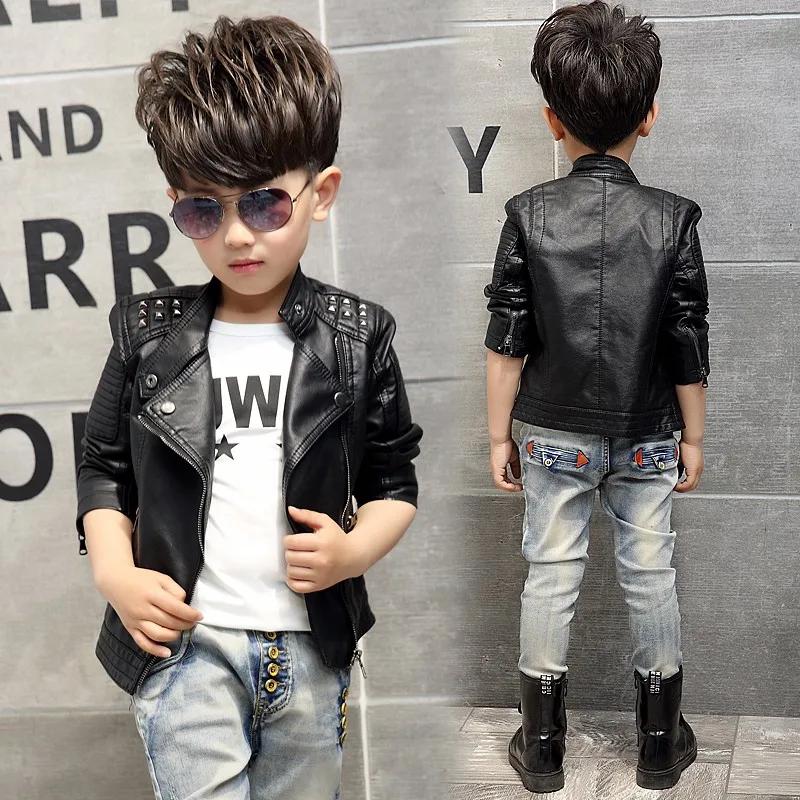 Mode enfants veste en cuir filles veste en polyuréthane enfants moto vêtements d'extérieur pour bébé