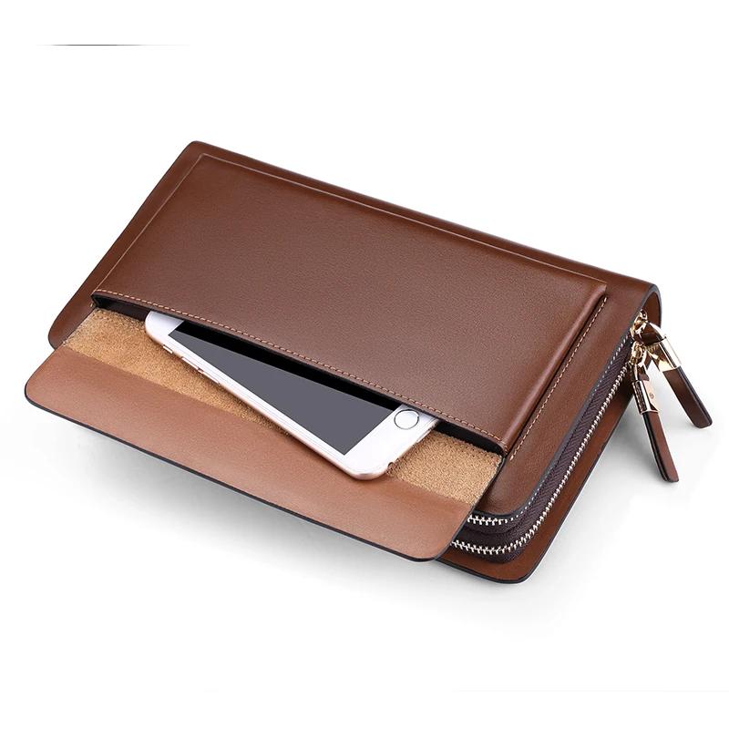 Pochettes de marque en croûte de cuir pour hommes d'affaires, organisateur de cartes de crédit pour