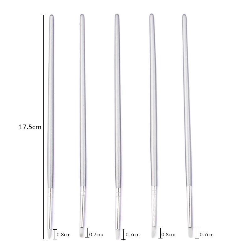 Brosse à ongles en Silicone, 5 pièces, Sculpture, gaufrage, poterie creuse, Sculpture, Gel UV façonn