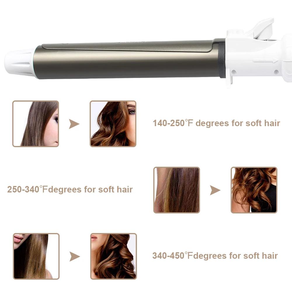 USHOW professionnel en céramique bigoudi fer à friser rouleau boucles baguette Waver mode outil de c
