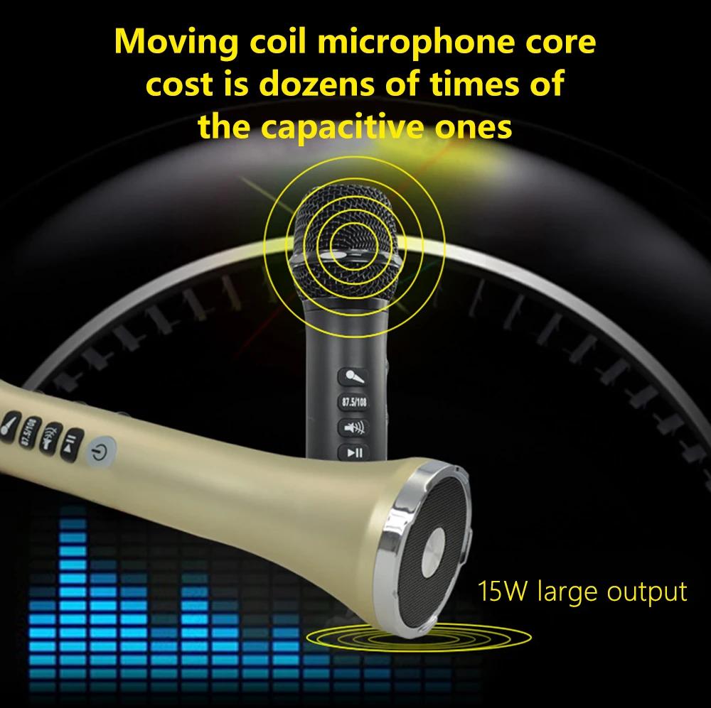 XIAOKOA L-698 15W Sans Fil Karaoké Microphone Bluetooth Haut-Parleur 4000mah 2 en 1 Déterminer Chant