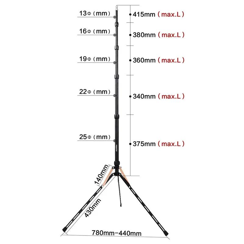 Fosoto FT-190B or lumière LED trépied support sac 2.22m boîte à lumière pour Studio Photo éclairage