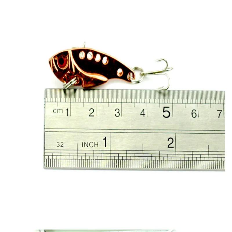 1 pièces 3.5 cm 3.5g cuillère en métal Wobbler leurre de pêche basse triple avec 3 crochets VIB plom