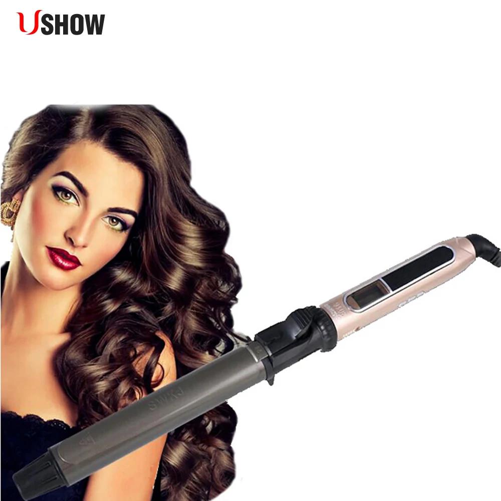 USHOW-Bigoudi en titane professionnel, fers à friser en céramique automatiques, machine à vague de b