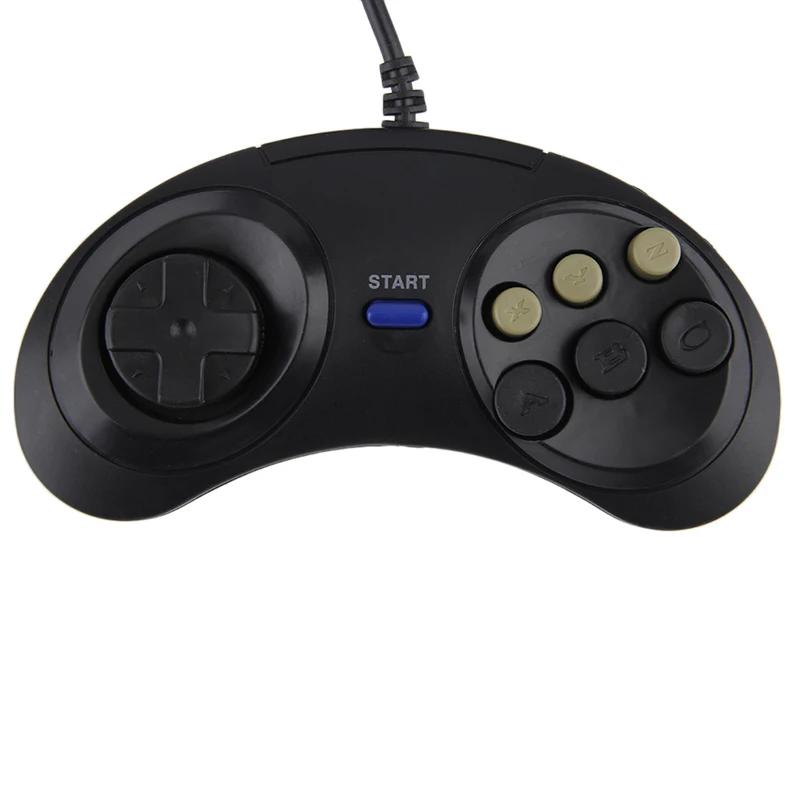 Manette de jeu filaire universelle pour SEGA MD2, contrôleur classique, 6 boutons, télécommande, PC