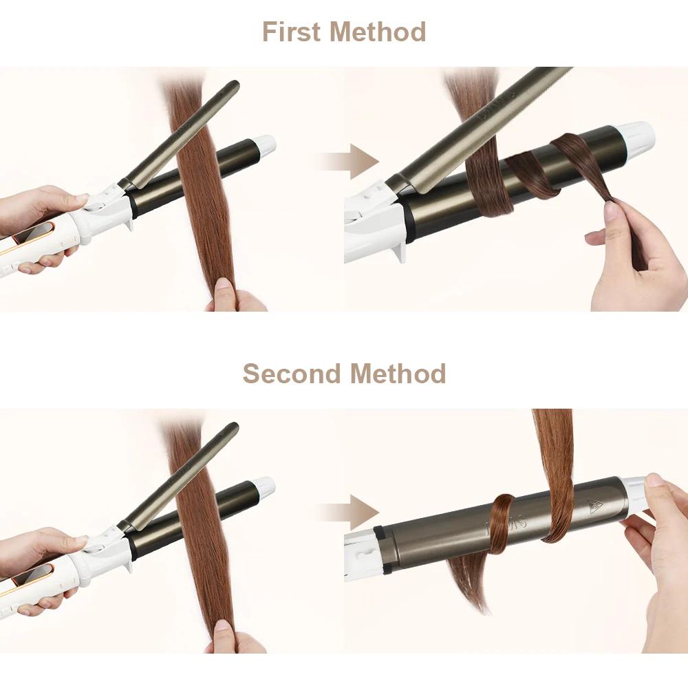 USHOW professionnel en céramique bigoudi fer à friser rouleau boucles baguette Waver mode outil de c
