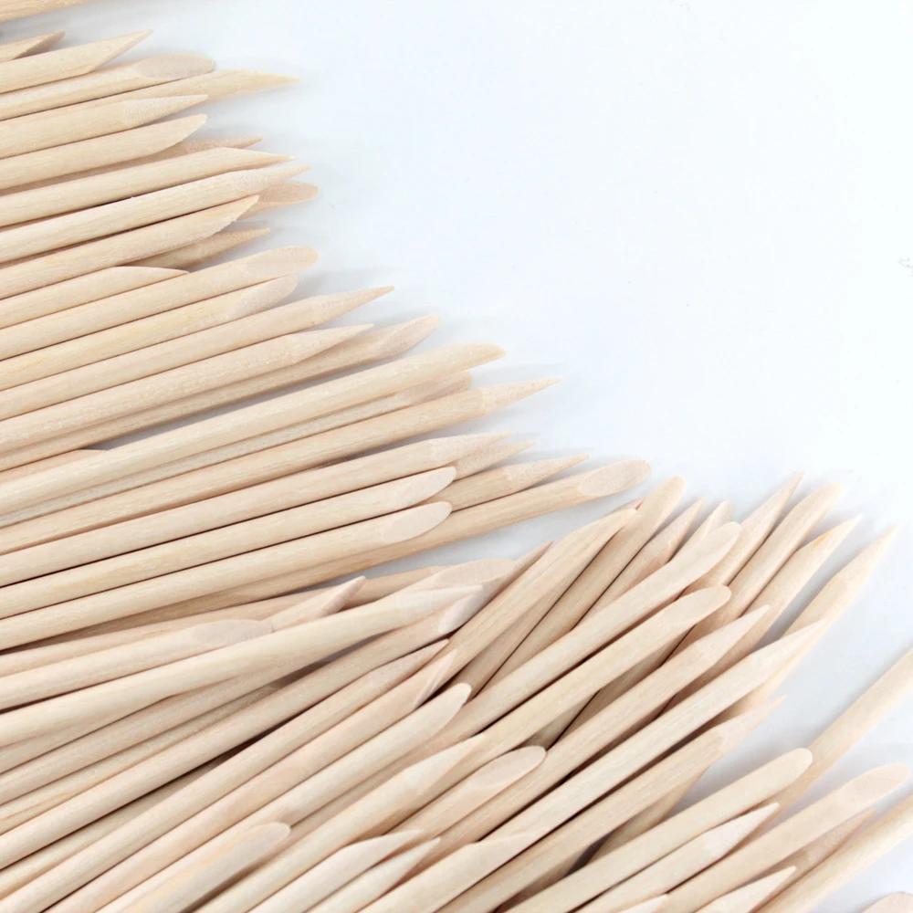 Bâtons en bois Orange de différentes tailles, pour poussoir à cuticules, outil pour enlever les cuti