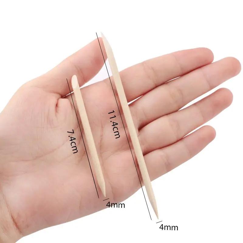 Lot de 50 ou 100 bâtonnets en bois d'oranger pour manucure et pédicure, outils de soins pour les ong