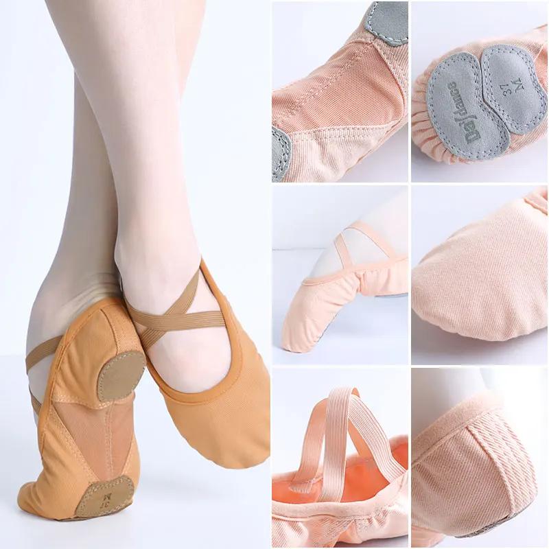 Chaussures ballet femmes filles danse - Académie tissu souple pantoufles maille fendues
