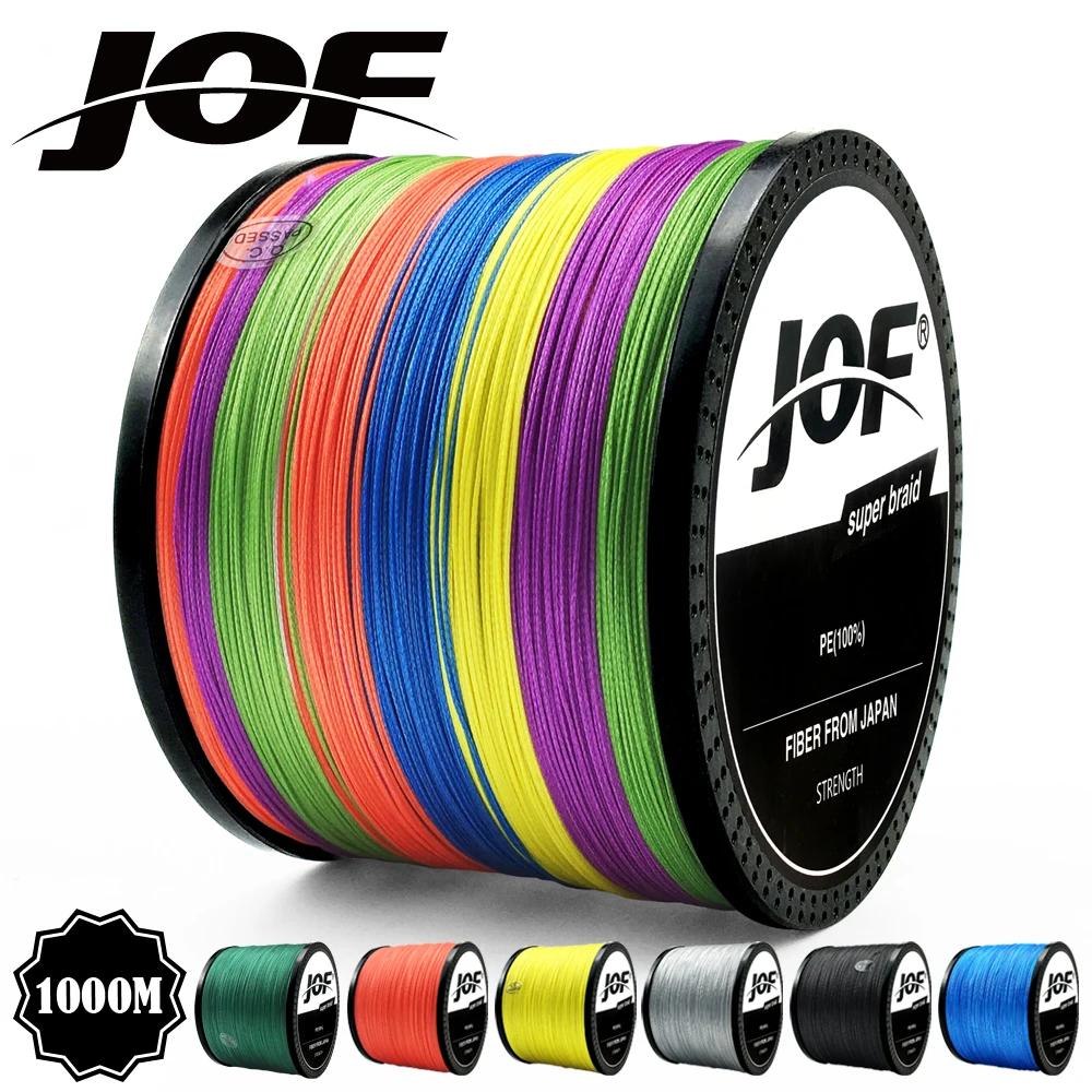 JOF 300M 500M 1000M 8 brins 4 brins 18-88LB PE tressé fil de pêche Multifilament Super fort ligne de