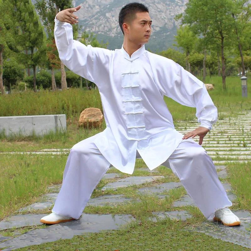 USHINE-Costumes de danse en satin pour enfants et adultes, chapelle Tai traditionnelle chinoise, uni
