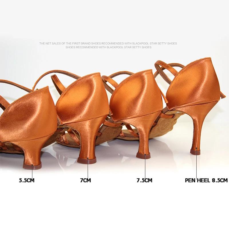 Chaussures de danse latine femme adulte fond souple poinçon talon haut Salsa chaussures de danse car