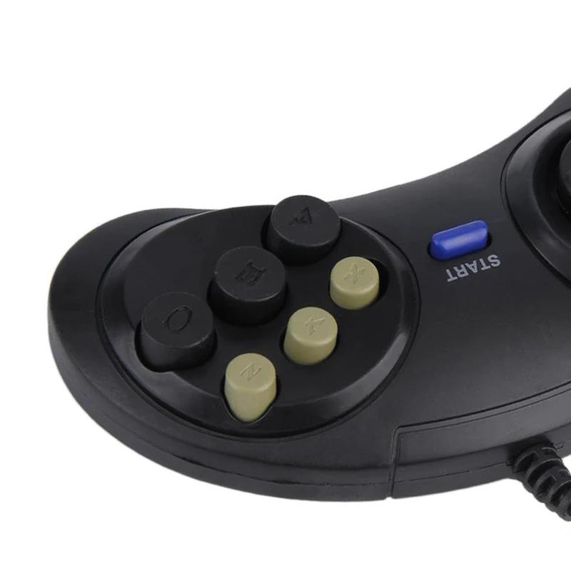 Manette de jeu filaire universelle pour SEGA MD2, contrôleur classique, 6 boutons, télécommande, PC