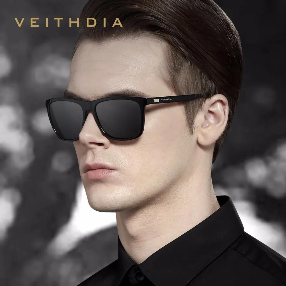 VEITHDIA lunettes de soleil sport extérieur unisexe aluminium magnésium TR90 polarisé UV400 lentille