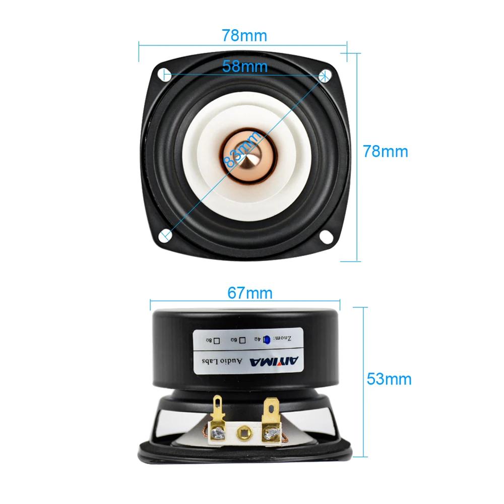 AIYIMA 2 pièces, haut-parleurs pleine gamme de 3 pouces, 4 8 ohms, 15 W, haut-parleur de basse et de