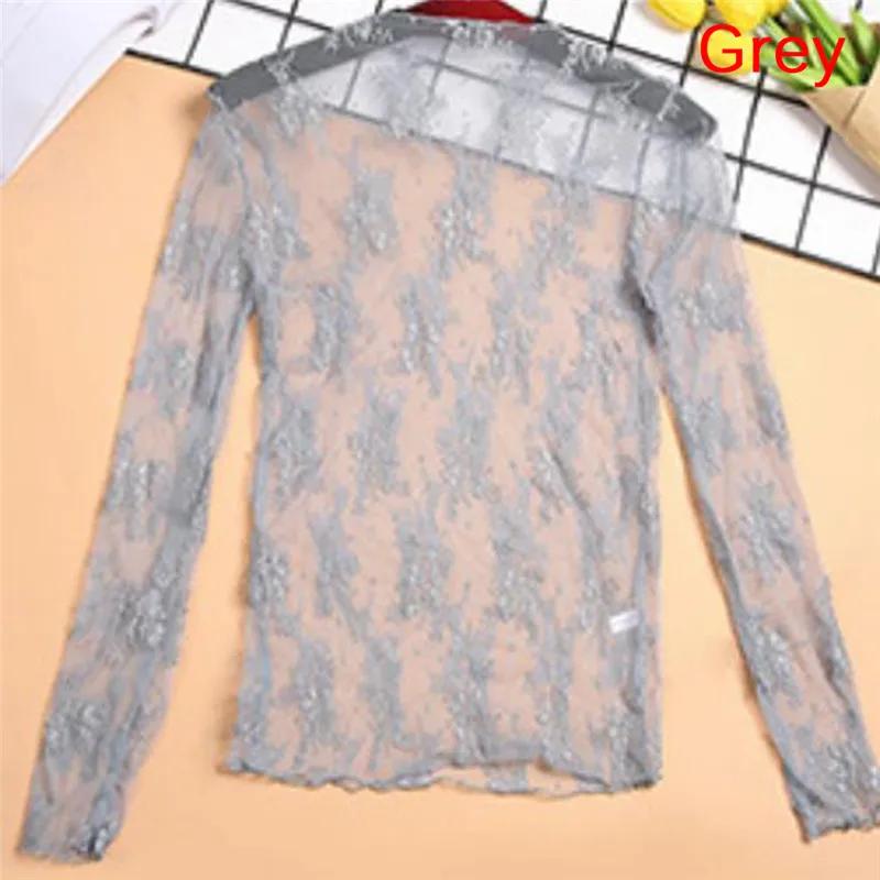 T-shirt à manches longues en maille transparente, maillot de corps évidé, filet de base, étoile de c