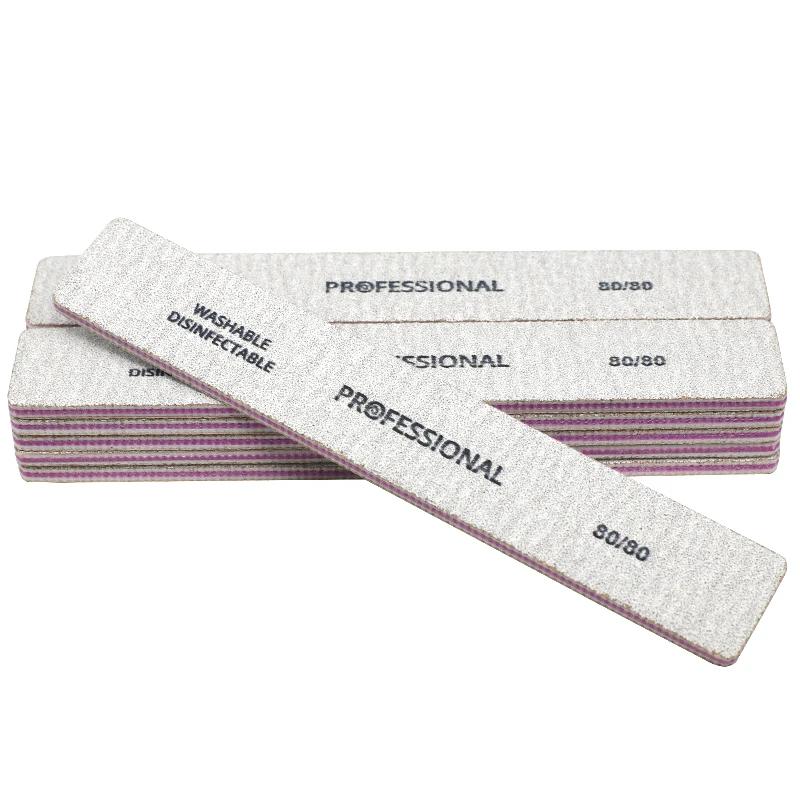 5 pièces/lot lime à ongles droite 80/80 grains lime de ponçage des ongles bloc tampon Lime a ongle l