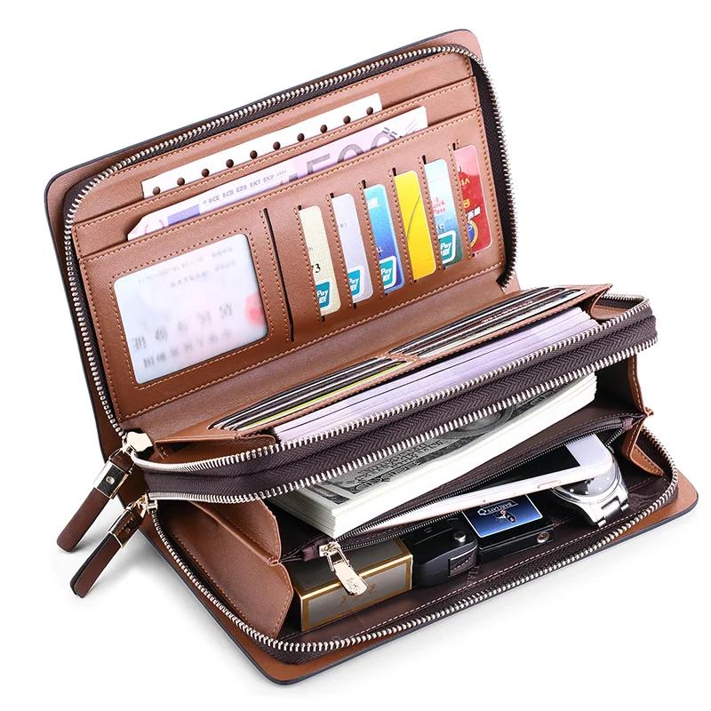 Pochettes de marque en croûte de cuir pour hommes d'affaires, organisateur de cartes de crédit pour